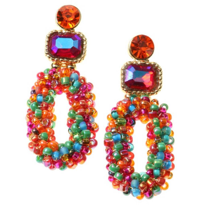Oorbellen Multi Color Oval