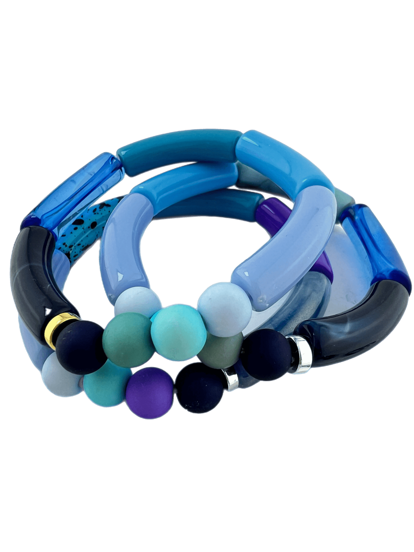Armband Tube combi blauw - HanneHaves