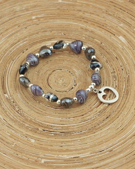 Armband Harten Zilver Paars - HanneHaves