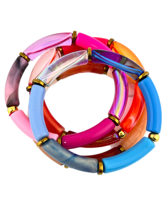Armband Tube combi kleur goud