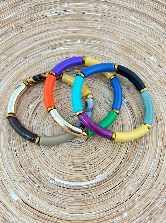 Armband Tube combi kleur mix goud - HanneHaves