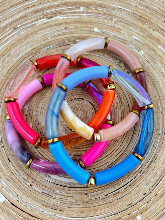Armband Tube combi kleur goud