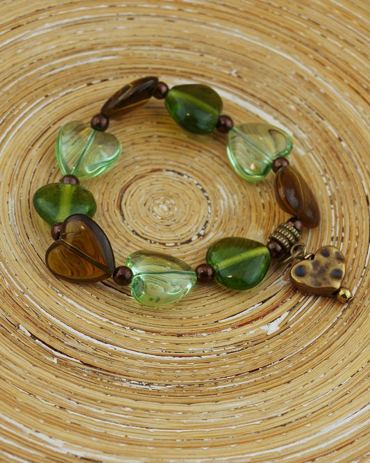 Armband Harten Groen Brons - HanneHaves