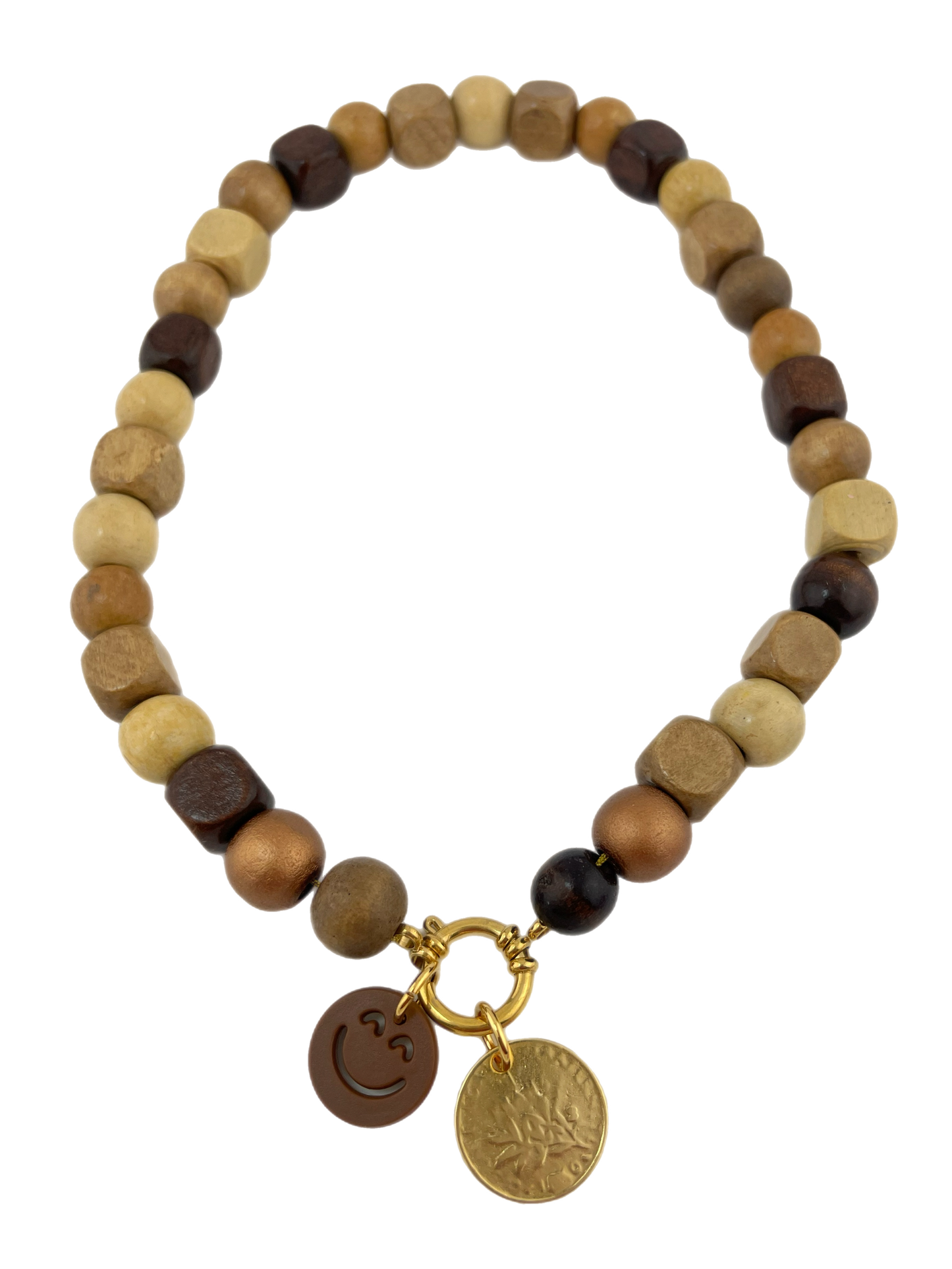 Ketting Big Beads Bruin 14 mm