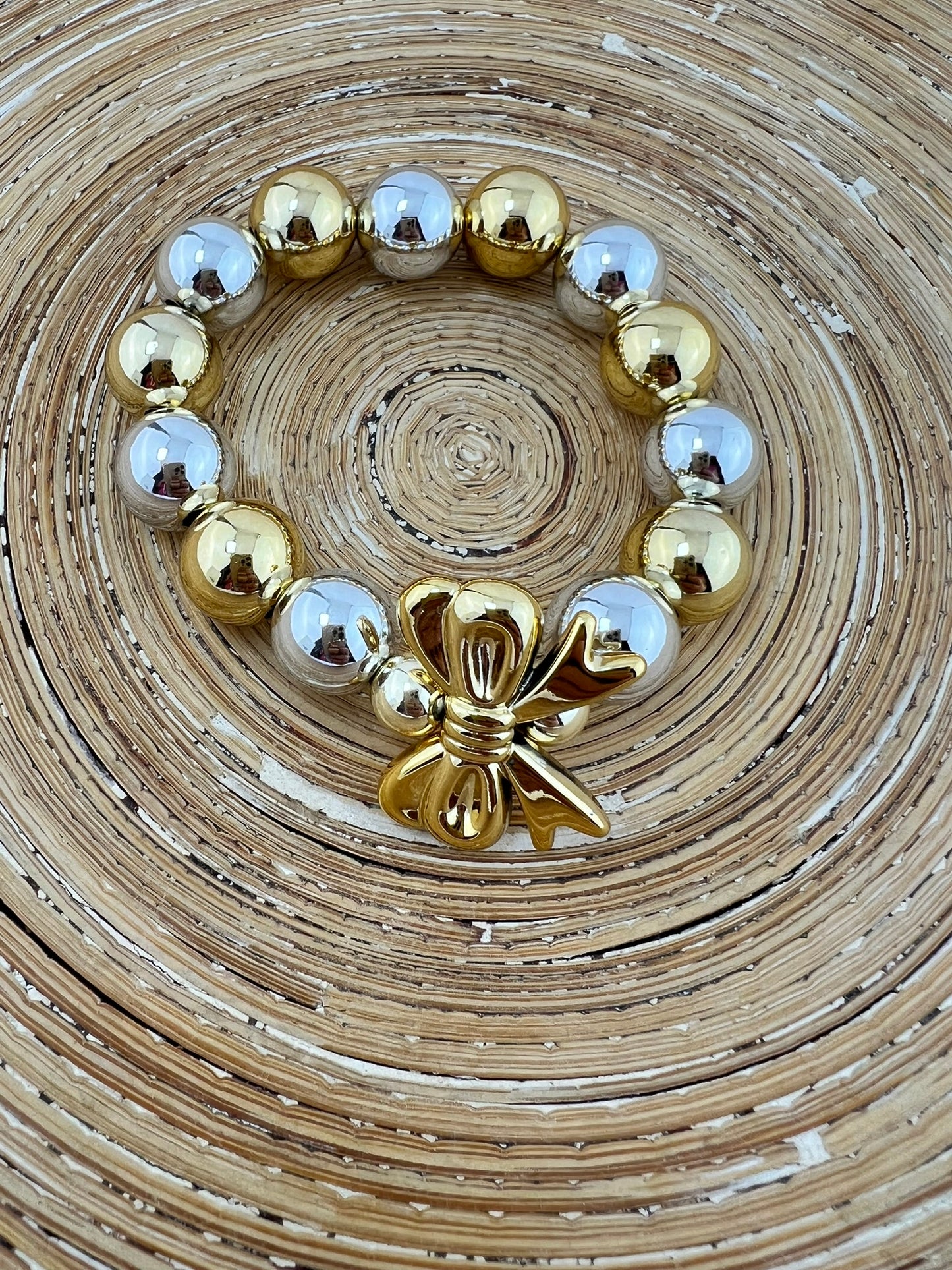 Set Big Beads Goud Zilver 14 mm strik