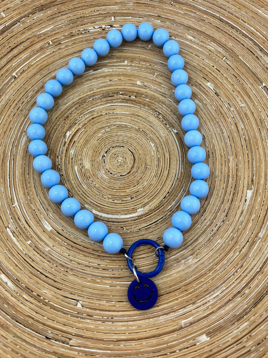 Ketting Big Beads blauw 14 mm smile - HanneHaves
