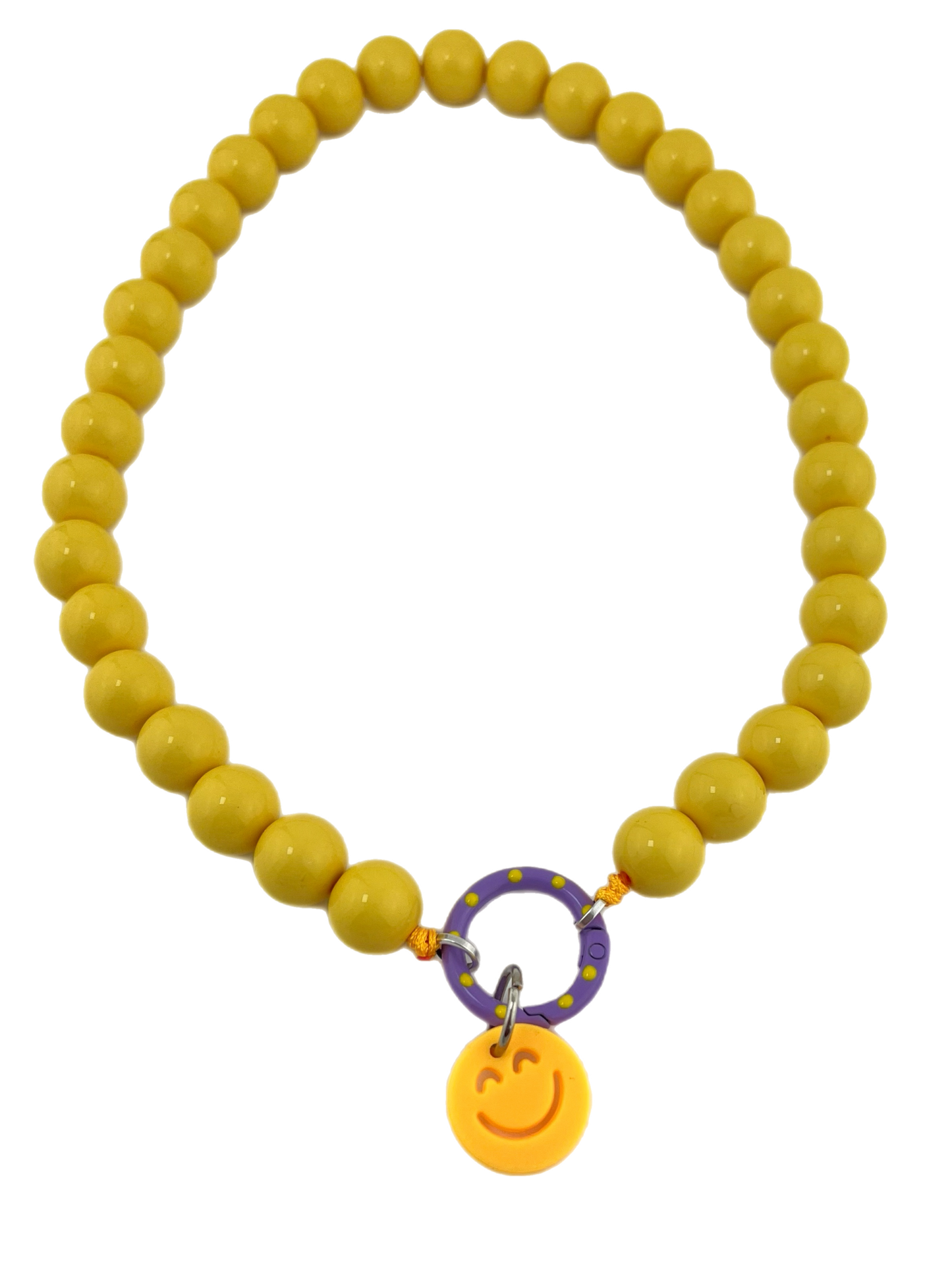 Ketting Big Beads geel 14 mm smile