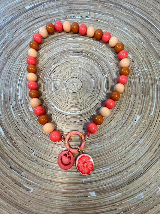 Ketting Big Beads grapefruit 14 mm - HanneHaves