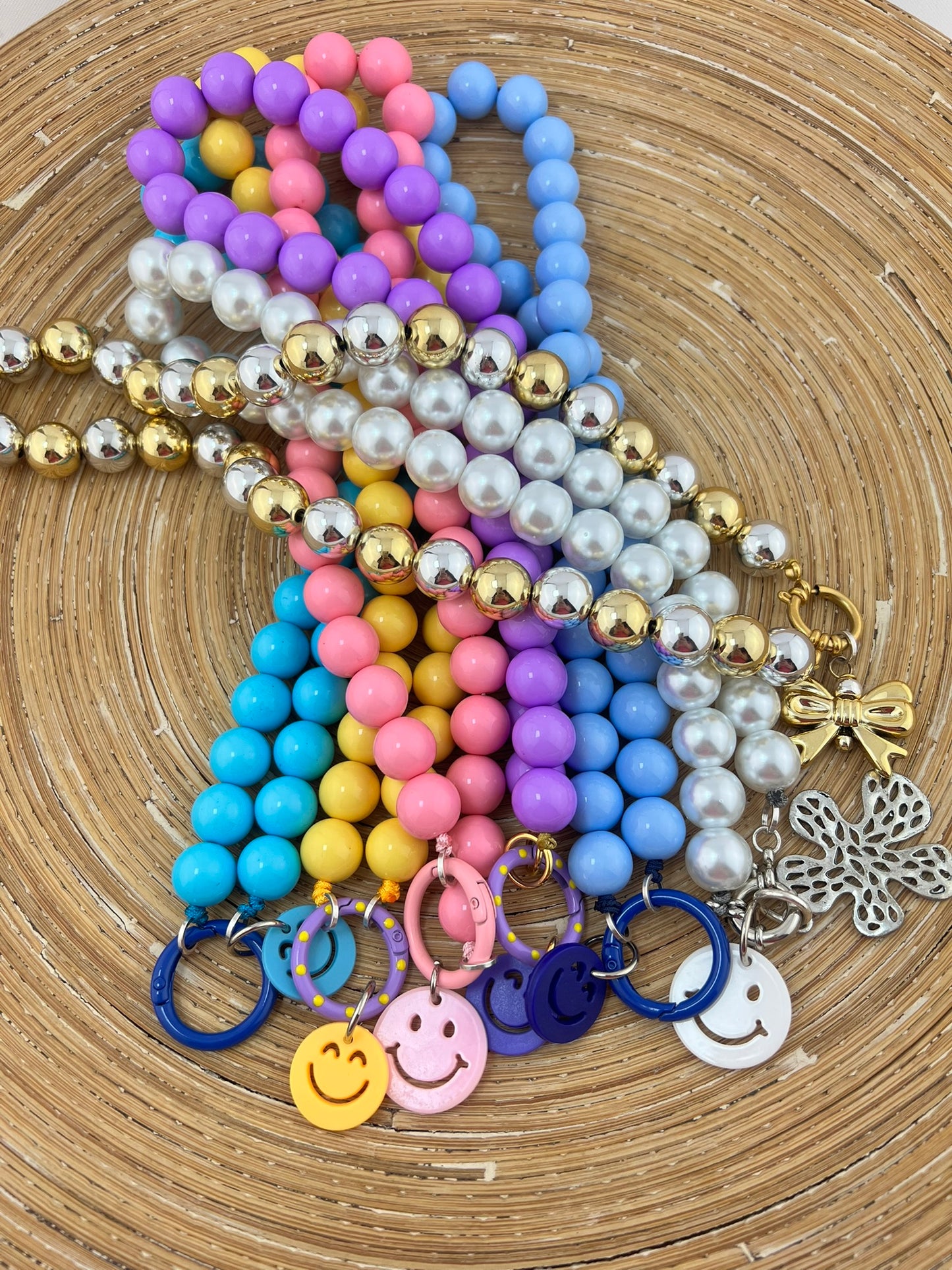 Ketting Big Beads Goud Zilver 14 mm strik