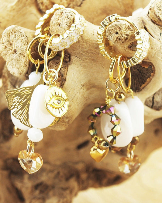 Oorbellen creolen Florales Blanco - HanneHaves