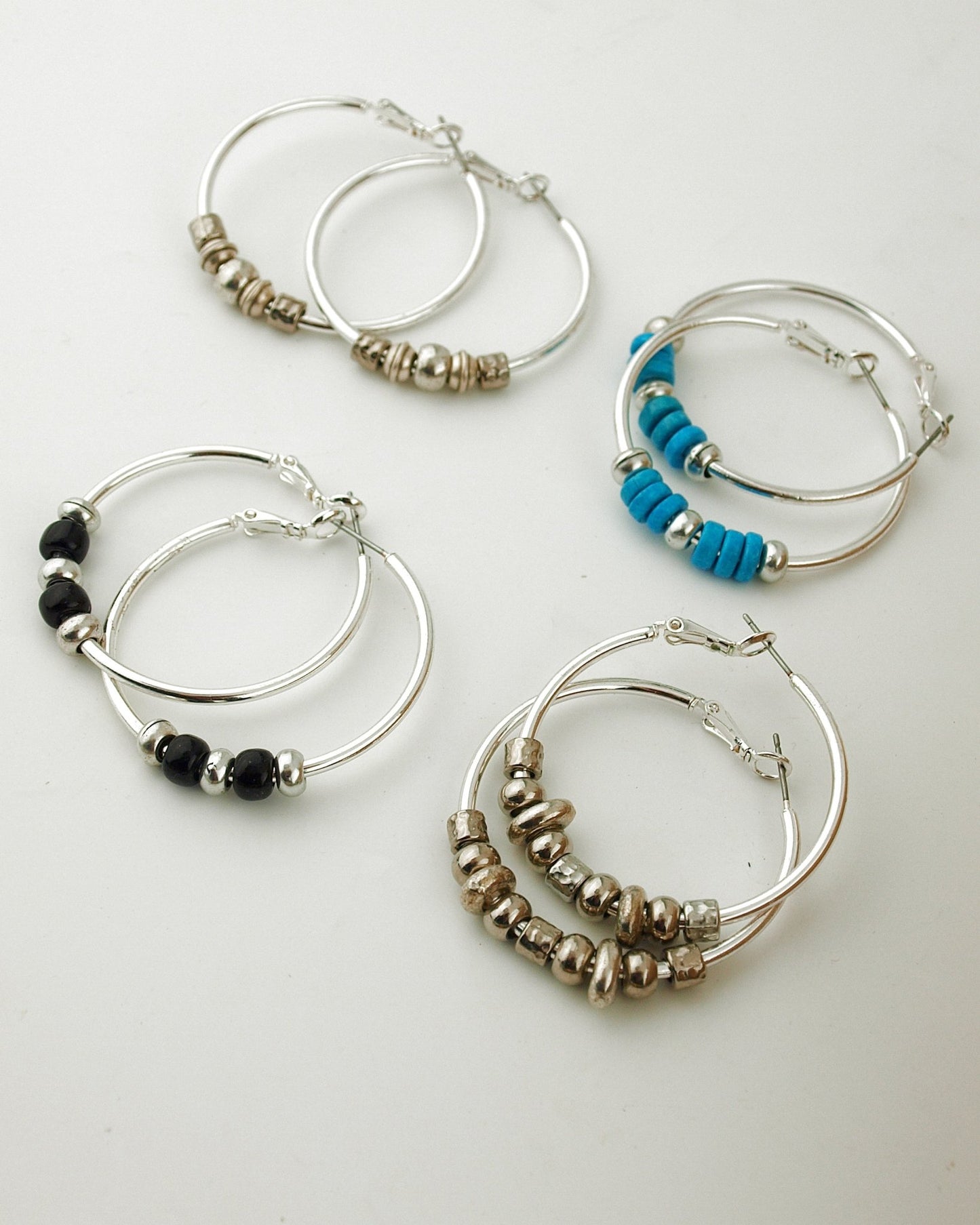 Oorbellen Creolen: Silver Beads - HanneHaves