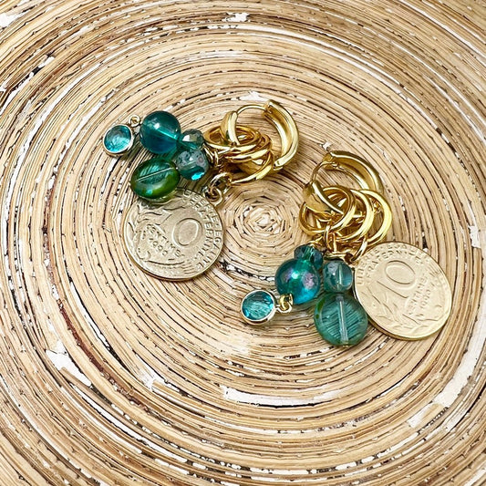 Oorbellen creool Bundle Turquoise - HanneHaves