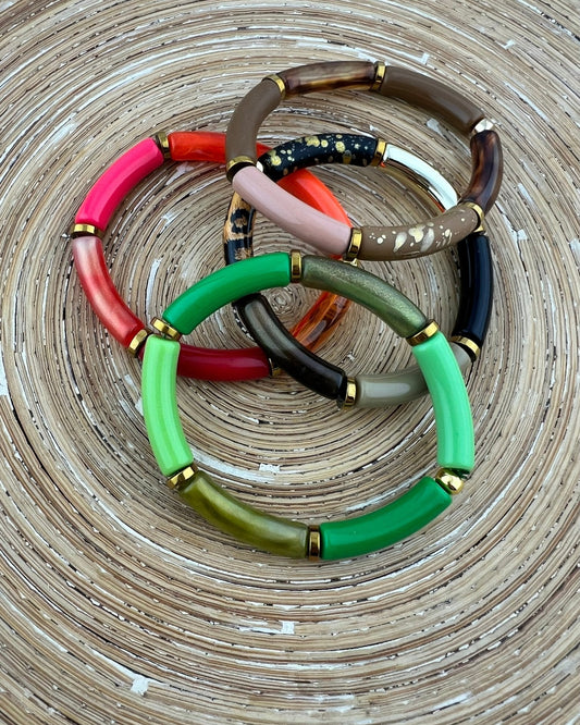 Armband Tube winterkleuren mix goud - HanneHaves