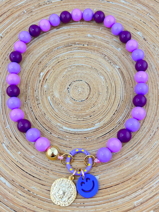 Ketting Big Beads paars 14 mm - HanneHaves