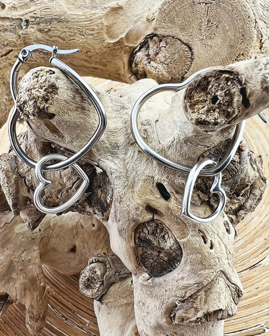 Creolen: Heart of Hearts zilver - HanneHaves