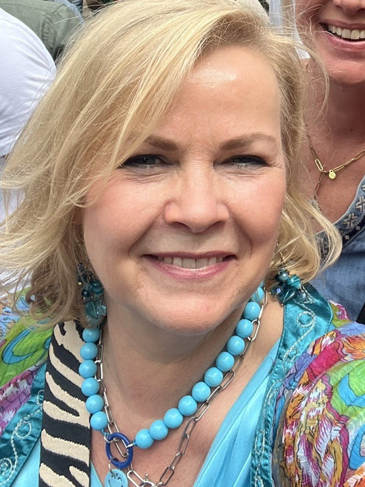 Ketting Big Beads turquoise 14 mm smile - HanneHaves