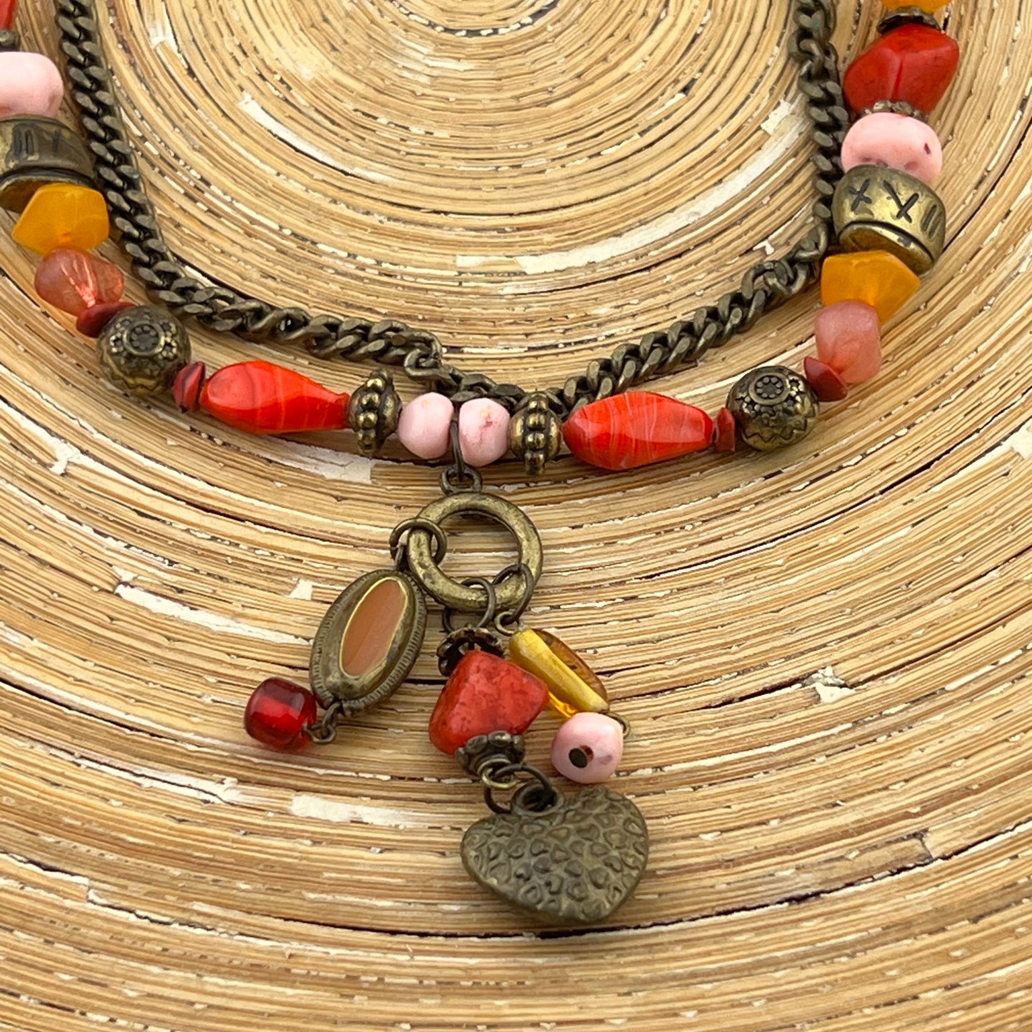 Ketting Coral big beads