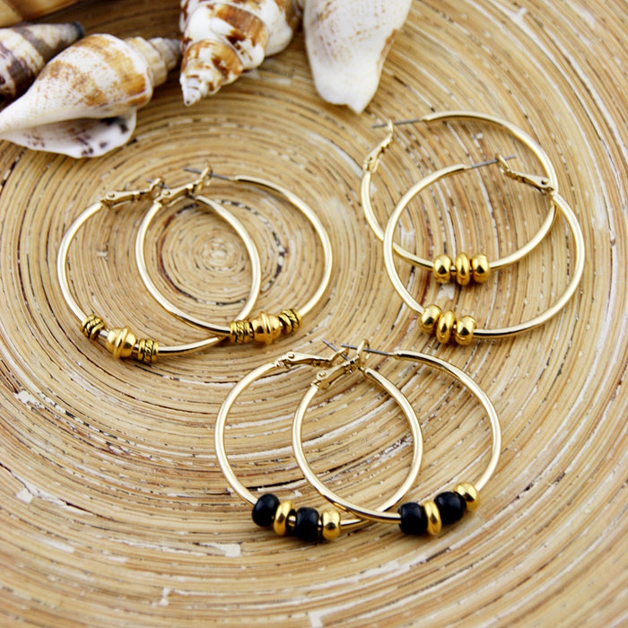 Oorbellen Creolen: Gold Beads