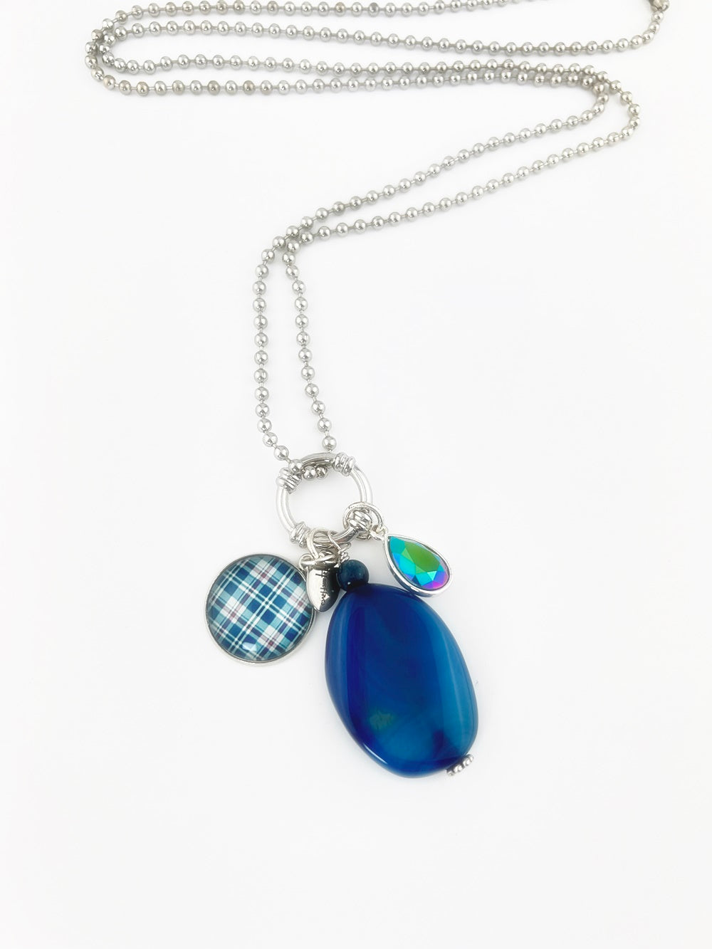 Lange ketting Blue Checkered