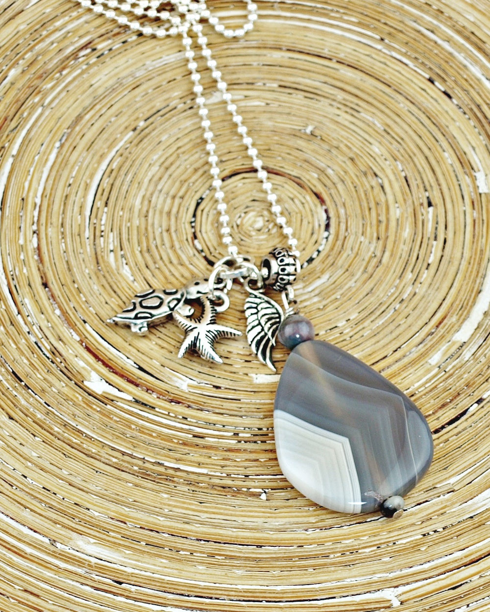 Lange ketting Grey Sea vibes