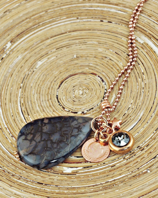 Lange ketting Kobalto Rose - HanneHaves