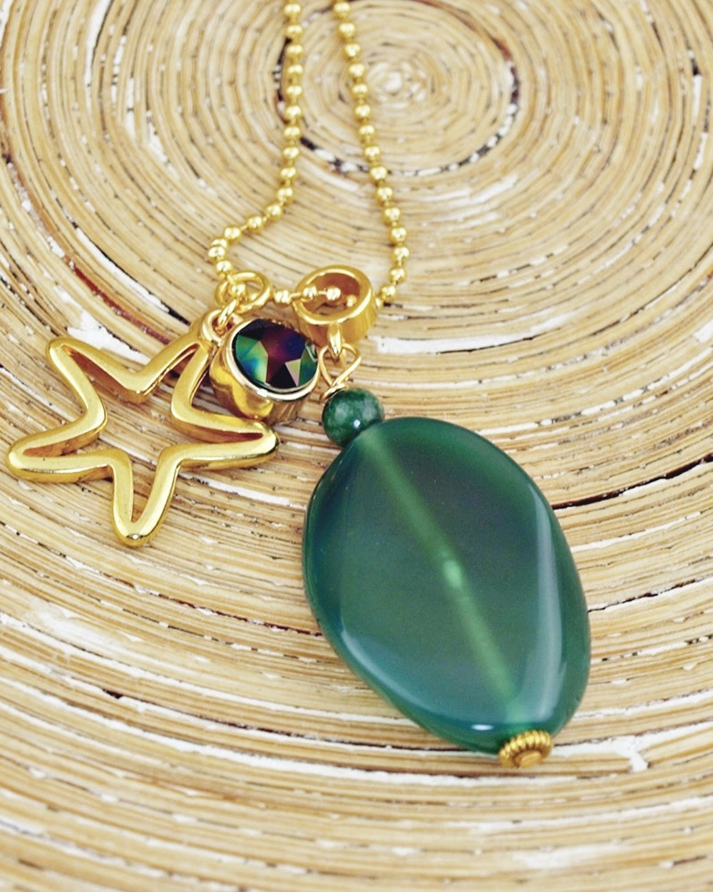 Lange ketting Starfish Green