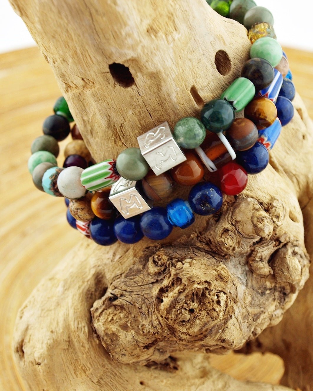 Natuursteenarmband Stripes Green - HanneHaves