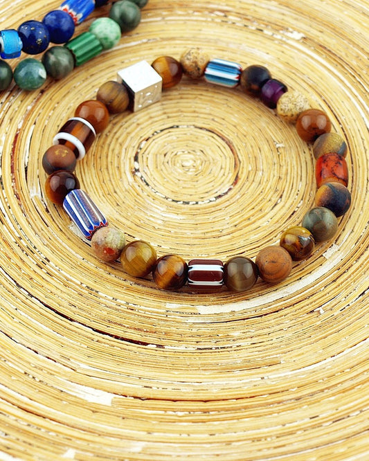 Natuursteenarmband Stripes Brown - HanneHaves