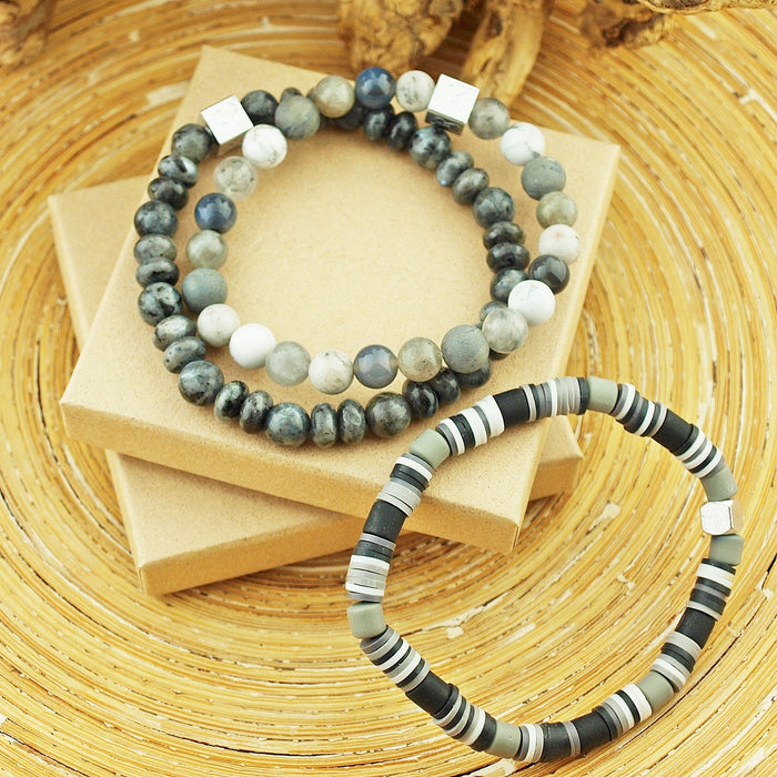 Set natuursteen armbanden Manolito