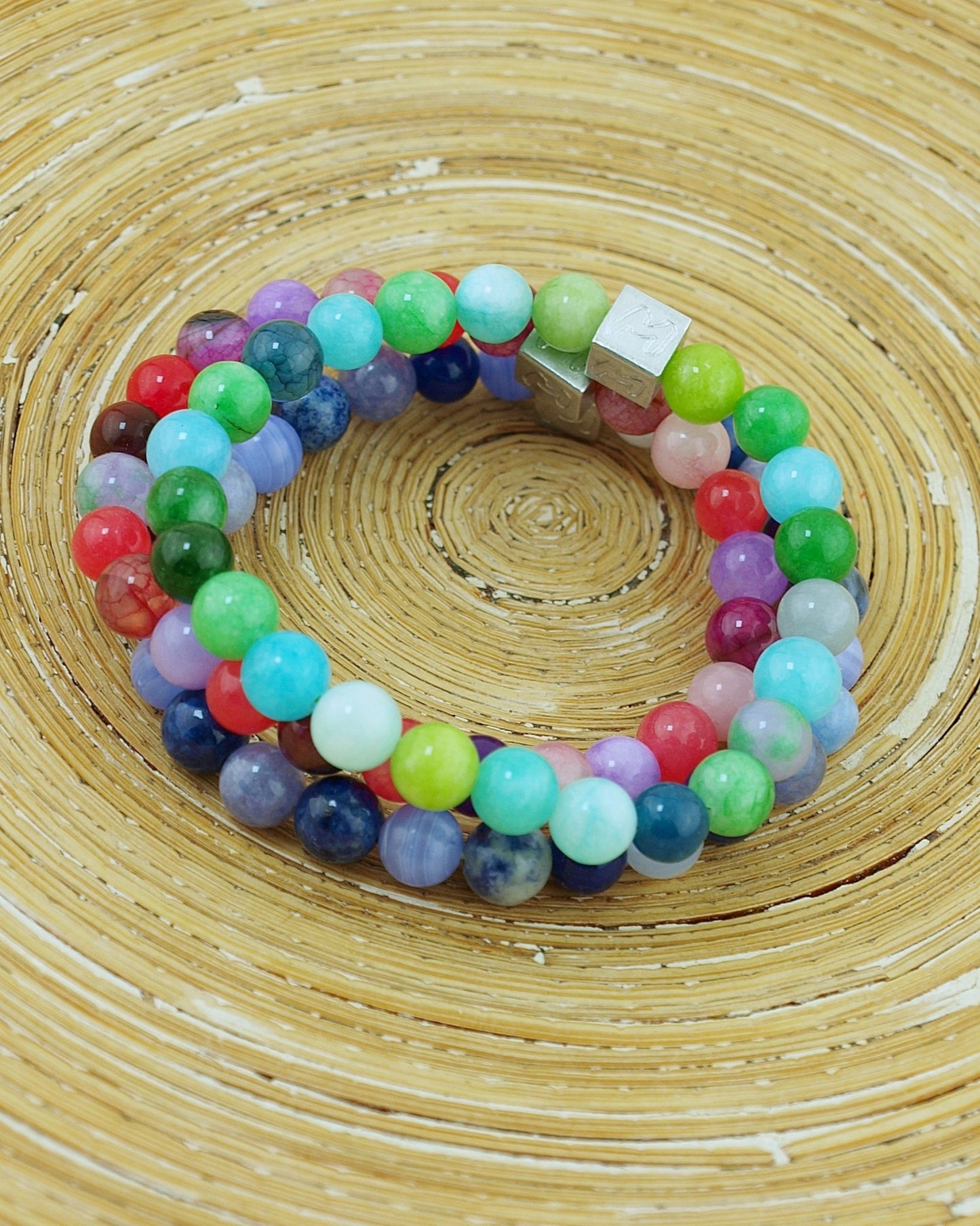 Natuursteen armband Jade blauw (8 MM) - HanneHaves