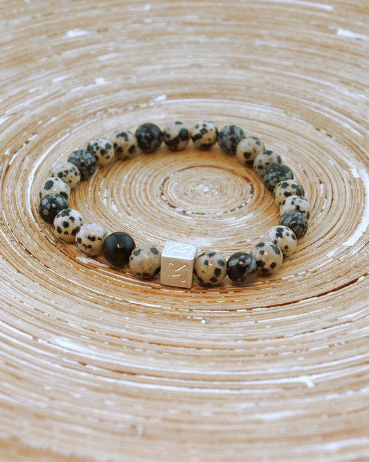 Natuursteen armband Dario Dalmatier (8MM) - HanneHaves