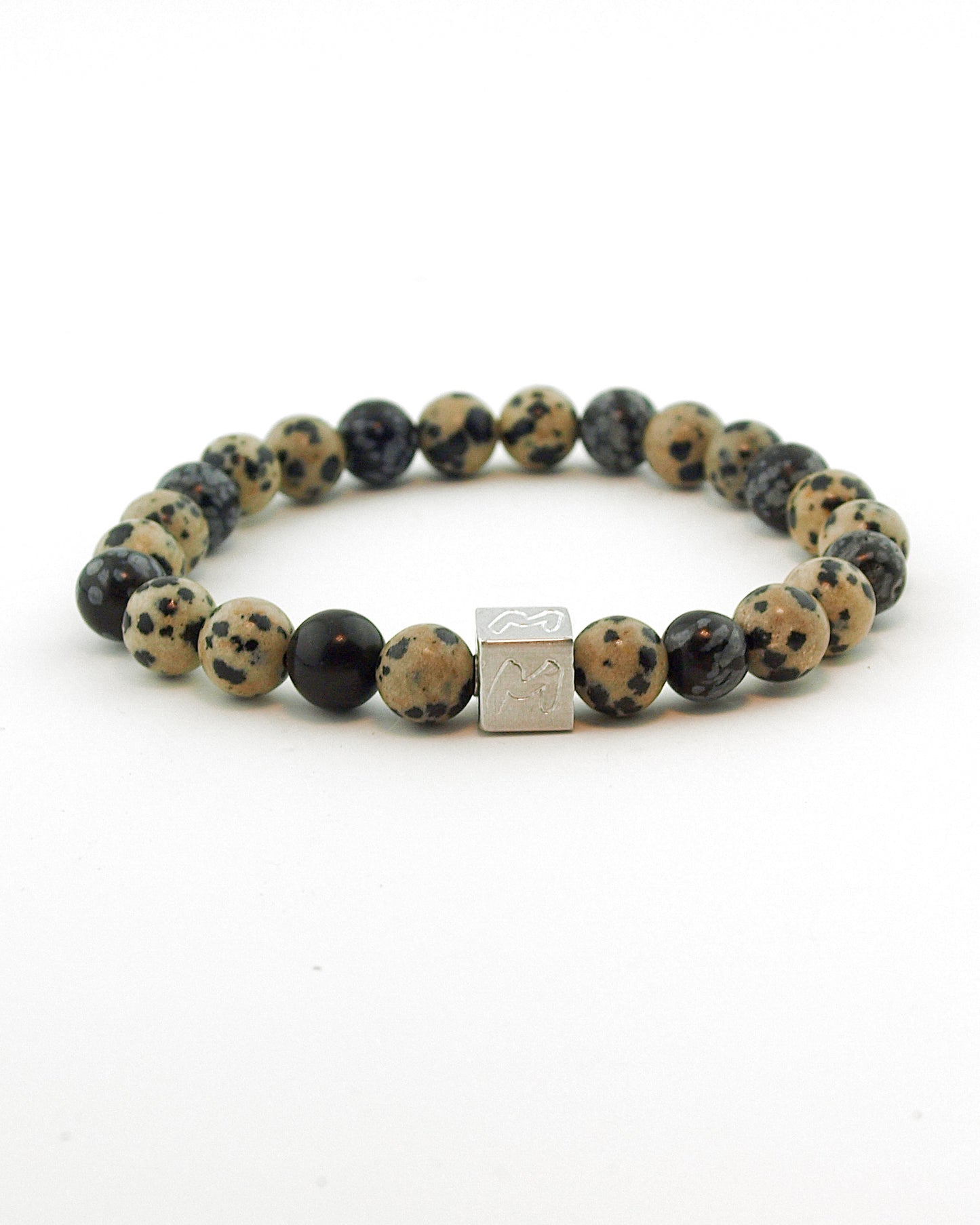 Natuursteen armband Dario Dalmatier (8MM)