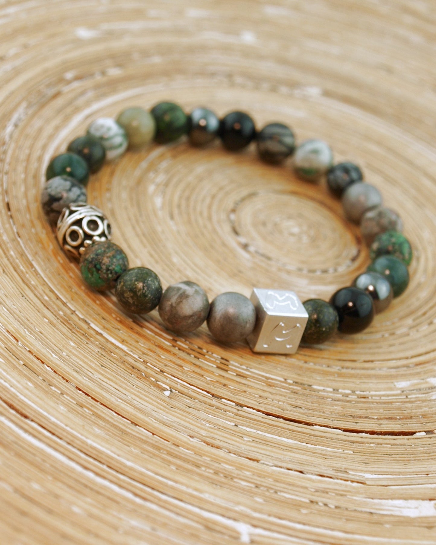 Natuursteen armband Orlin Groen (8MM) - HanneHaves