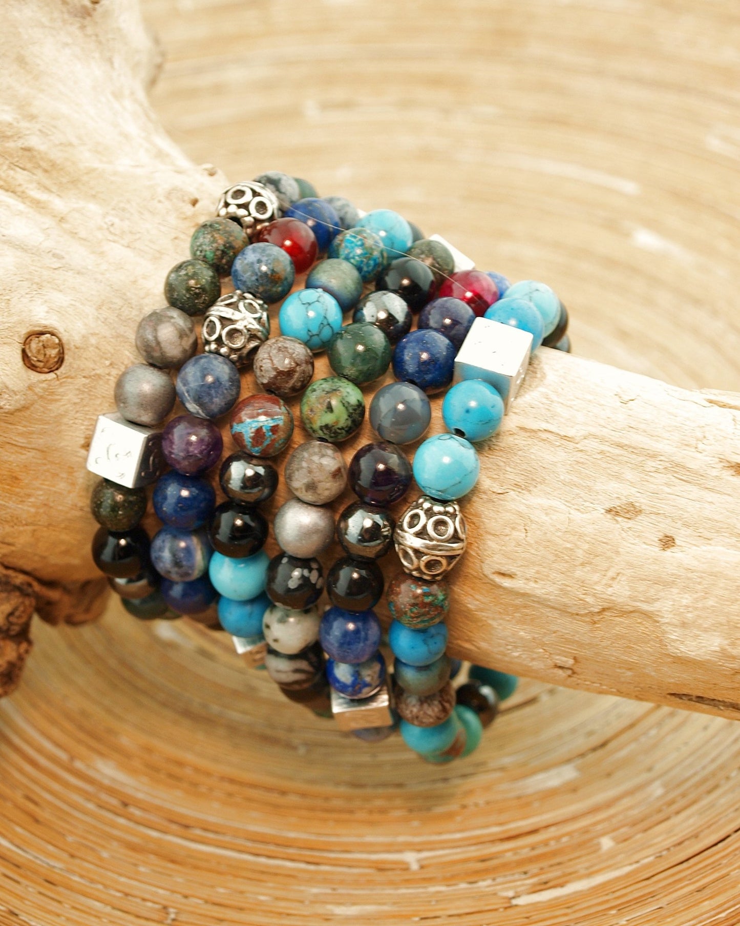 Natuursteen armband Orlin Blauw (8MM) - HanneHaves