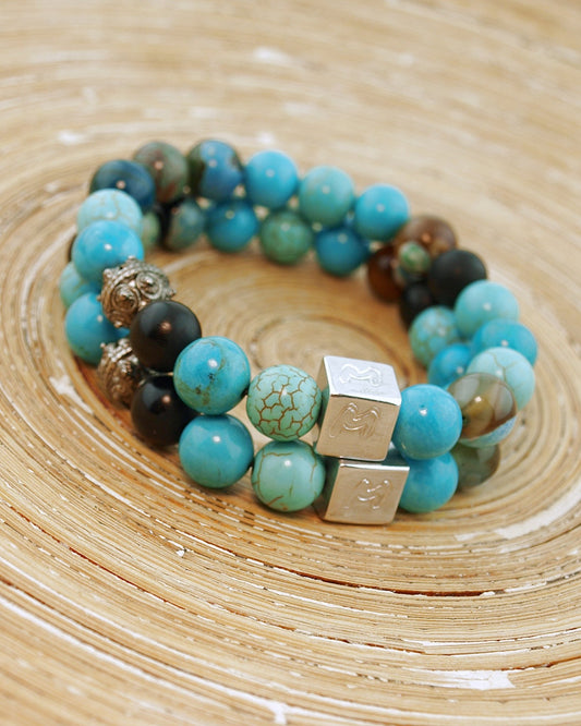 Natuursteen armband Tulio Turquoise (10MM) - HanneHaves