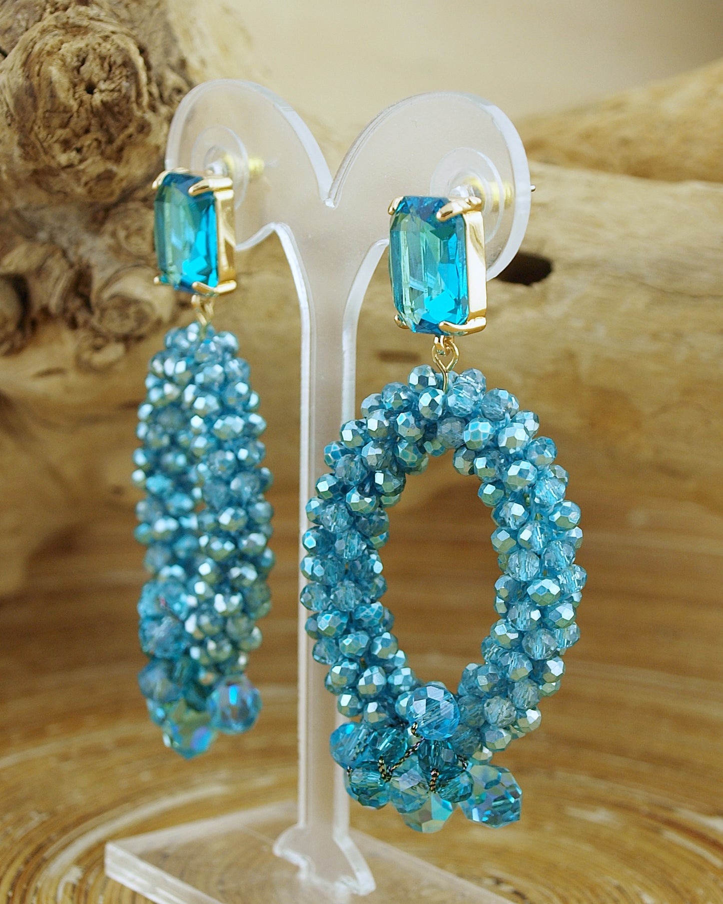 Oorbellen Turquoise Ovaal Kraal