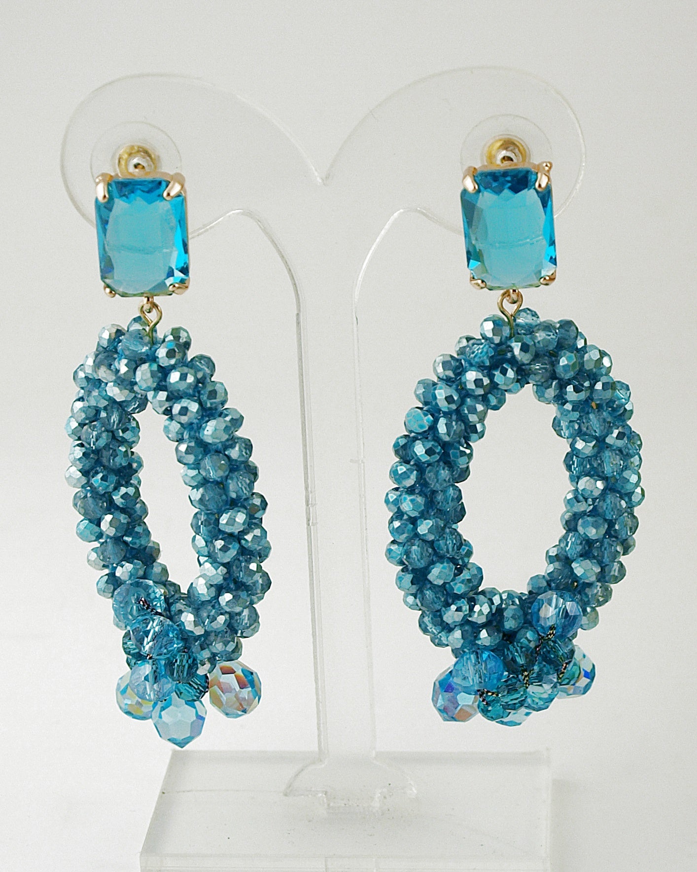 Oorbellen Turquoise Ovaal Kraal