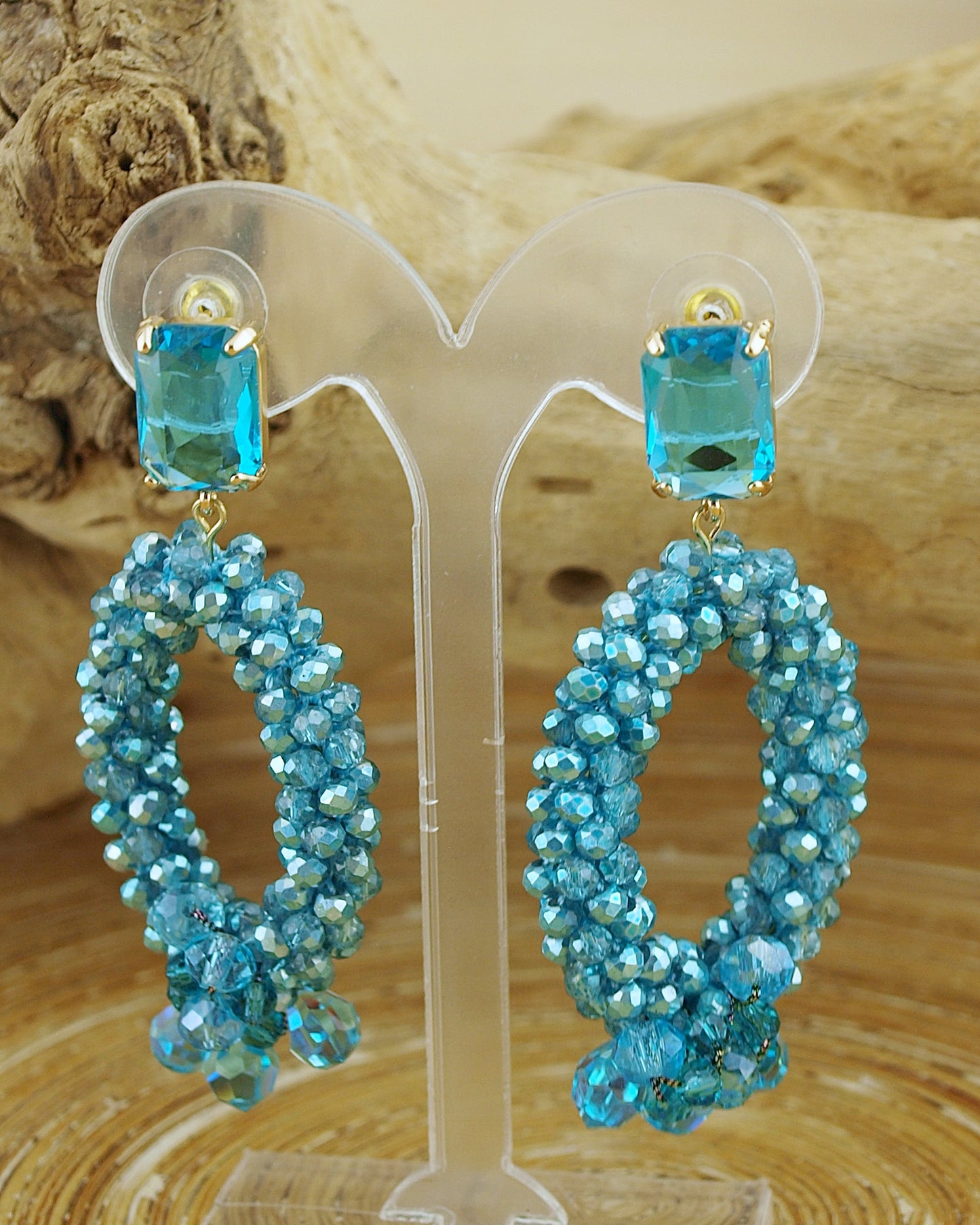 Oorbellen Turquoise Ovaal Kraal