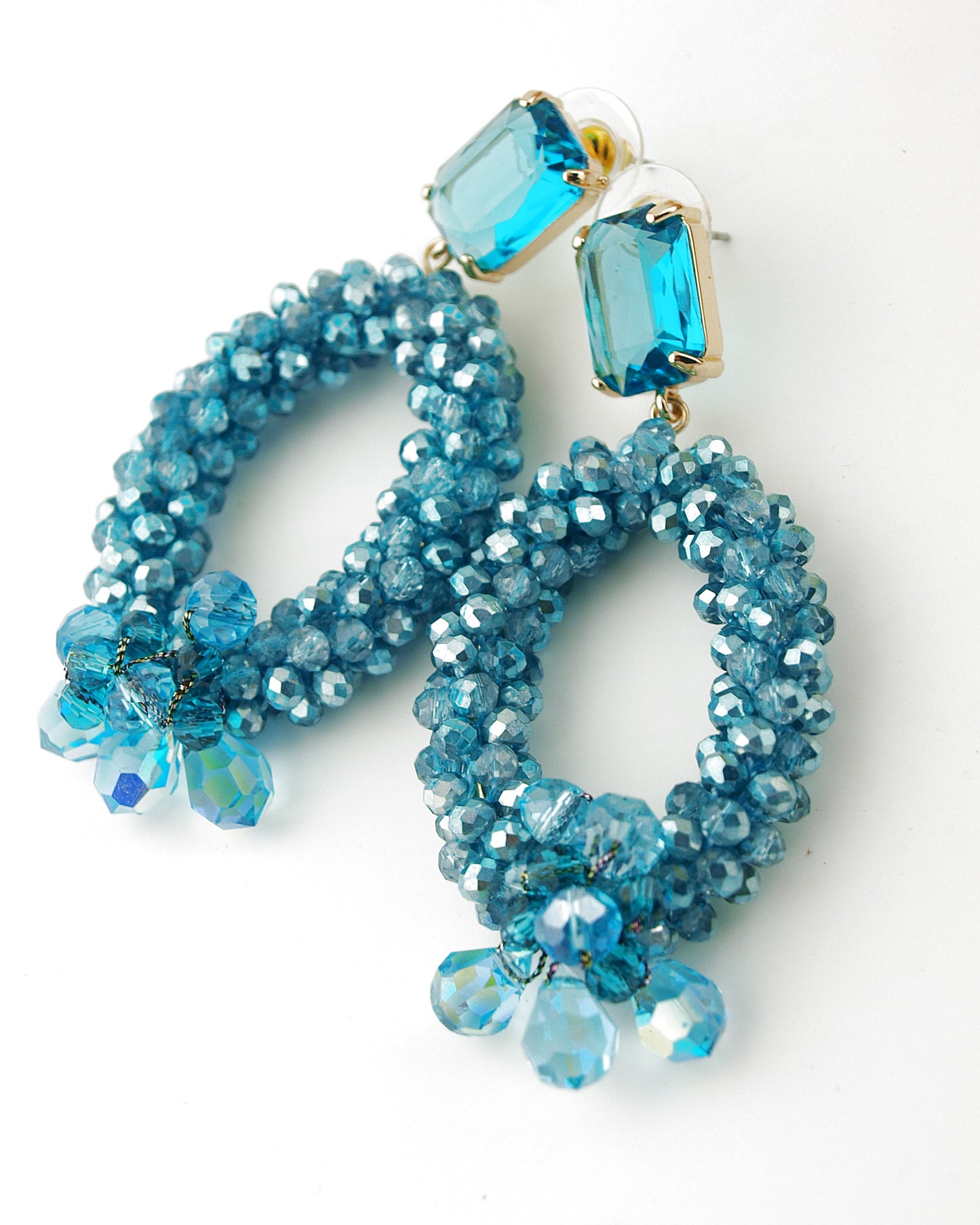 Oorbellen Turquoise Ovaal Kraal