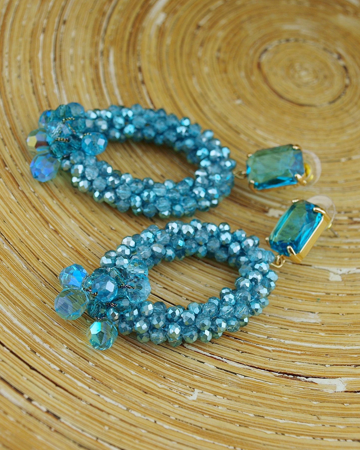 Oorbellen Turquoise Ovaal Kraal