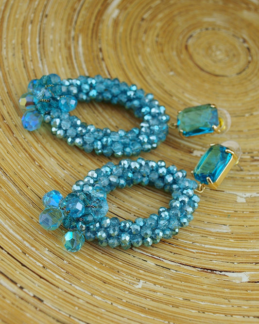 Oorbellen Turquoise Ovaal Kraal - HanneHaves