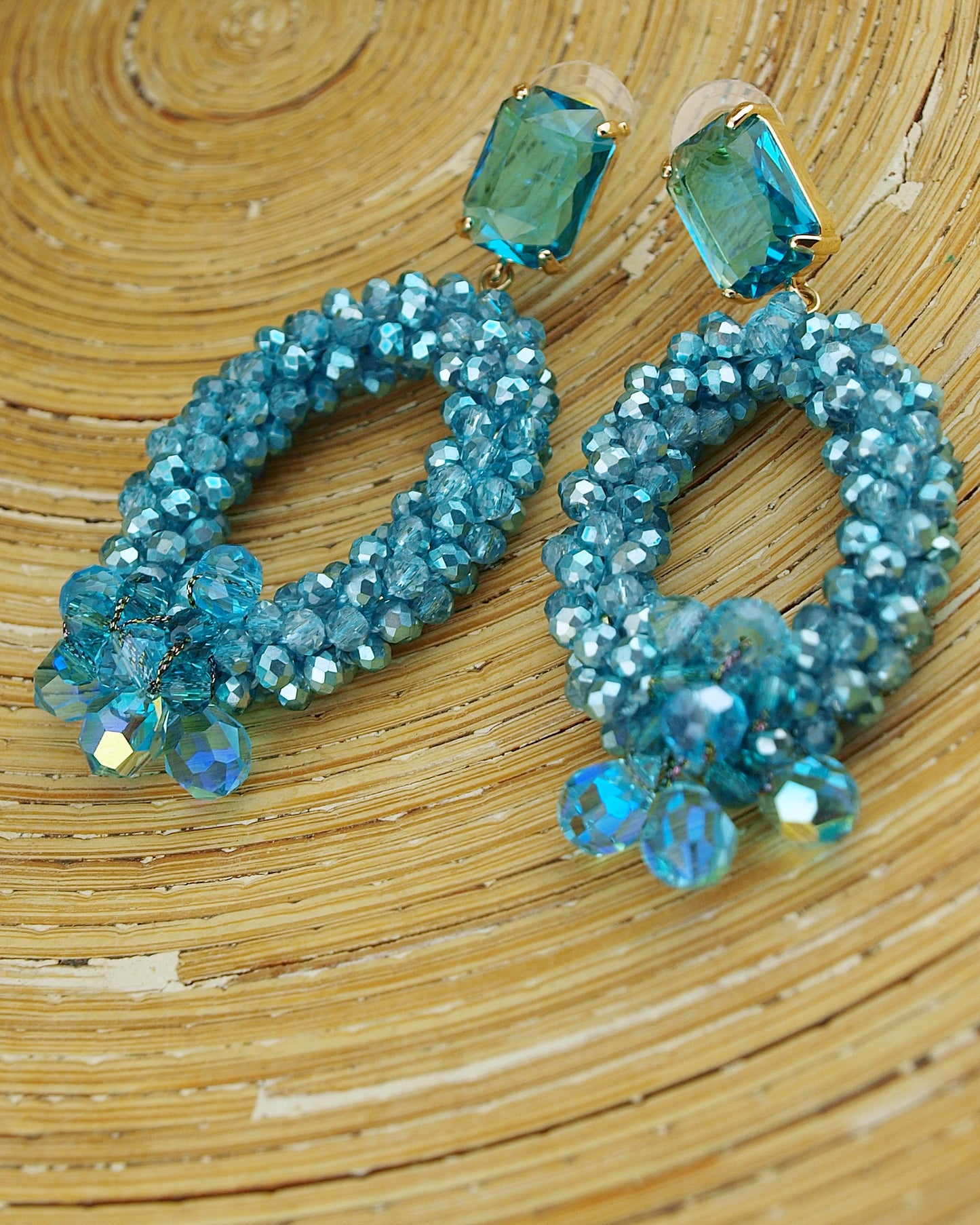 Oorbellen Turquoise Ovaal Kraal