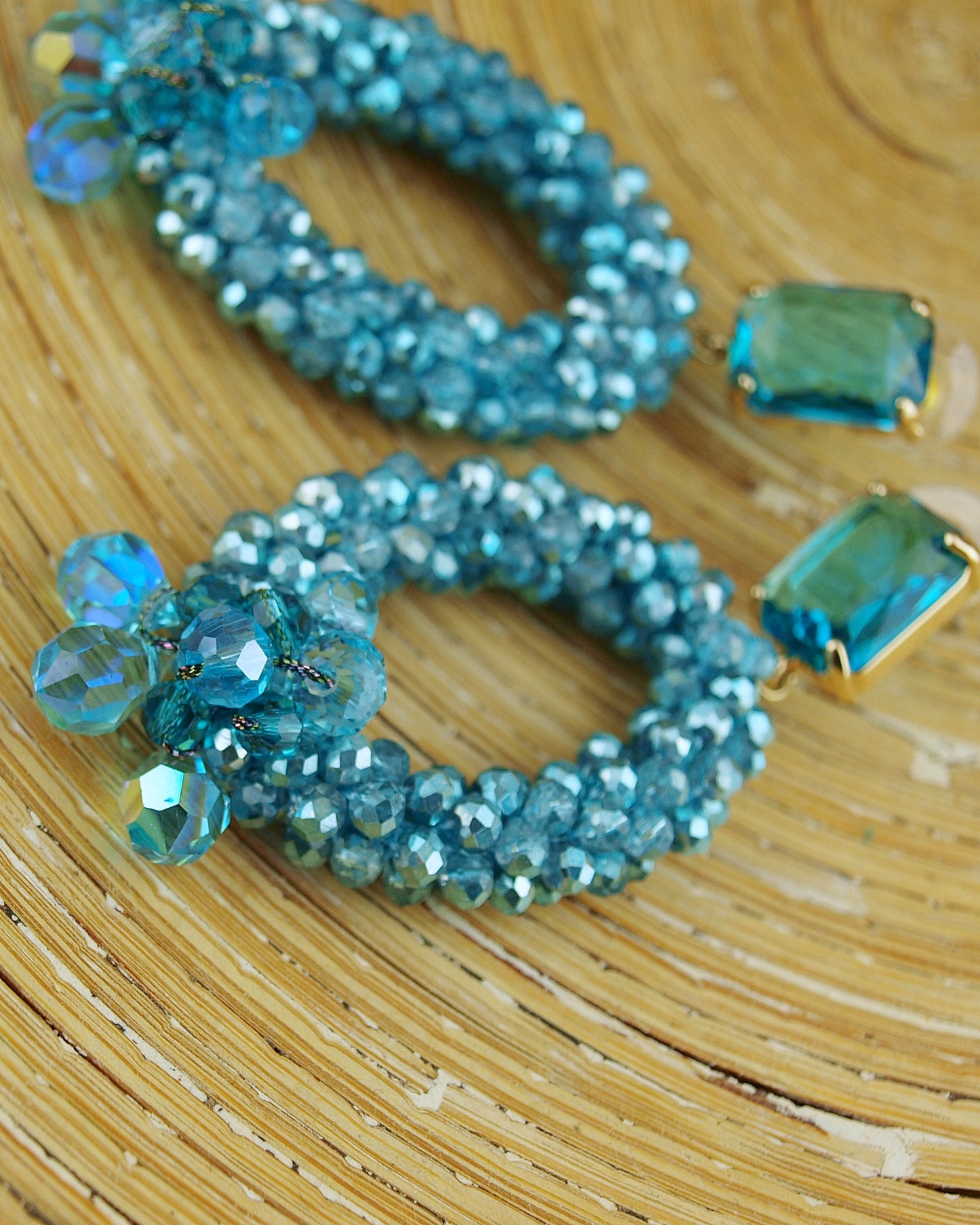 Oorbellen Turquoise Ovaal Kraal