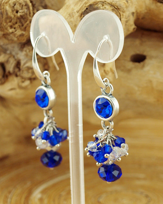 Oorbellen Swarovski Blauw Bundel zilver - HanneHaves