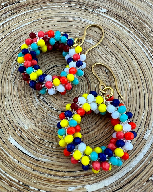 Oorbellen Regenboog facet rond - HanneHaves