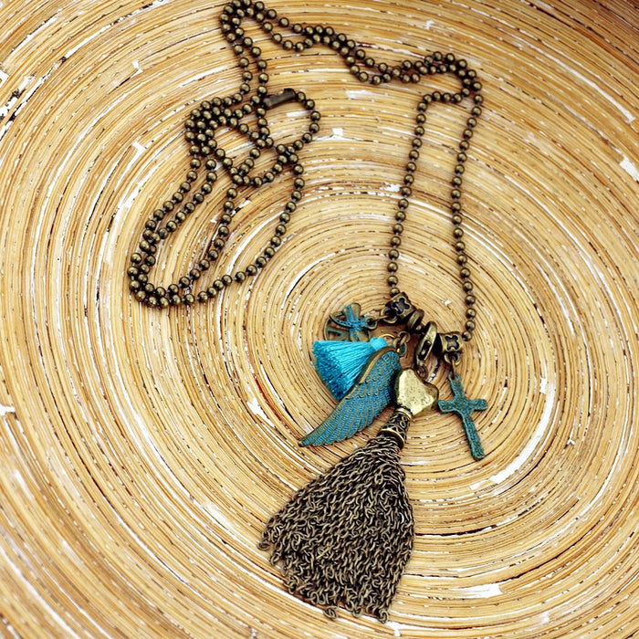 Lange ketting Bronce Fringe Wing