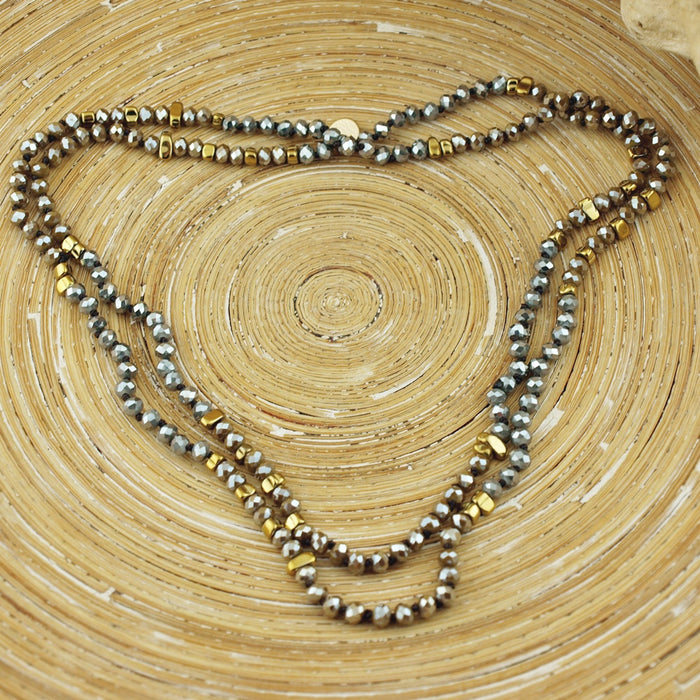 Long one ketting Silver Gold