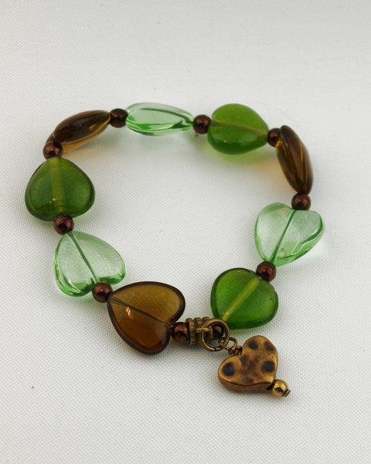 Armband Harten Groen Brons