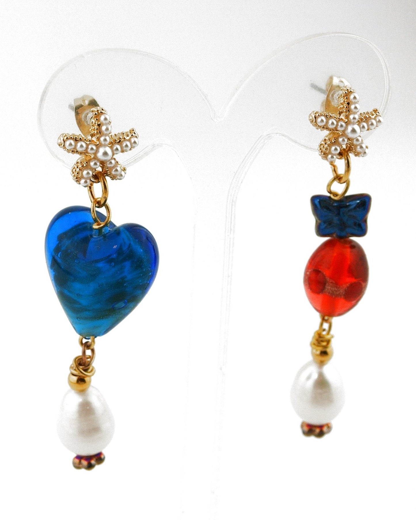 Oorbellen Parel Zeester Bohemien Style Turquoise - HanneHaves