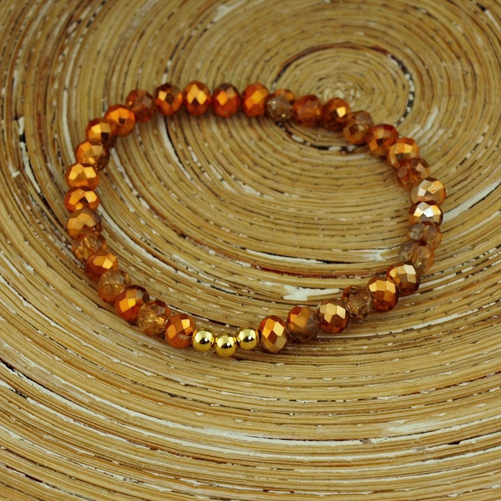 Armbanden set facet kralen aubergine - HanneHaves